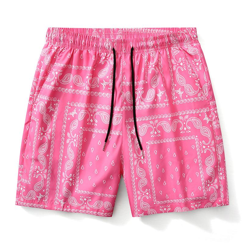 

Мужские быстросохнущие шорты, свободные спортивные повседневные брюки длиной пять четвертей, тонкие пляжные шорты 2XL розовый