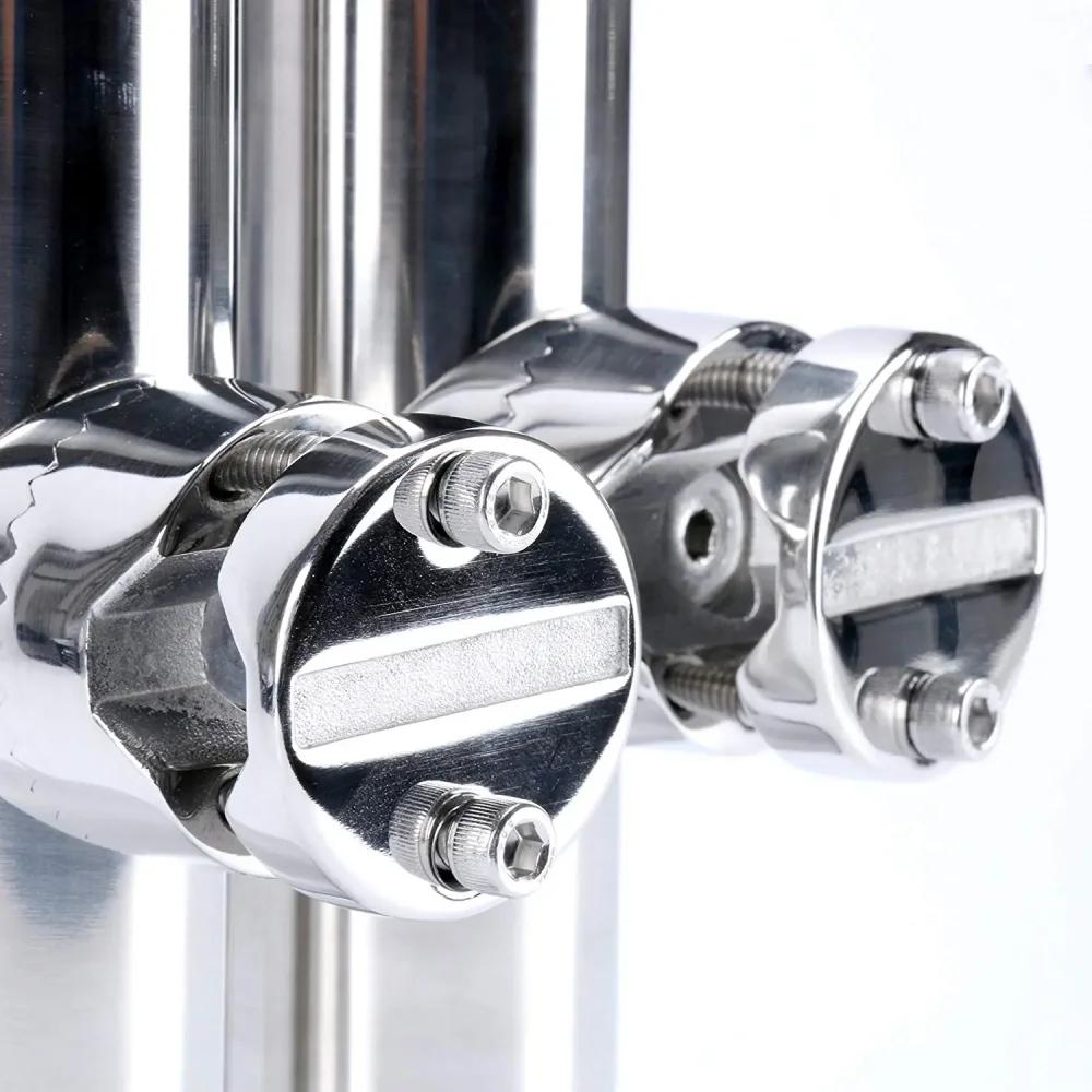 2PCS High Quality Marine Accessories Boat Stainless Steel Clamp On Fishing Rod Holder Rails for 7/8'' To 1'' Tubes