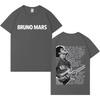 Rapper Bruno Mars Trendy Double Sided Graphics Tshirt Casual pure cotton Short Sleeve Top 2026 Spring summer Streetwear Unisex