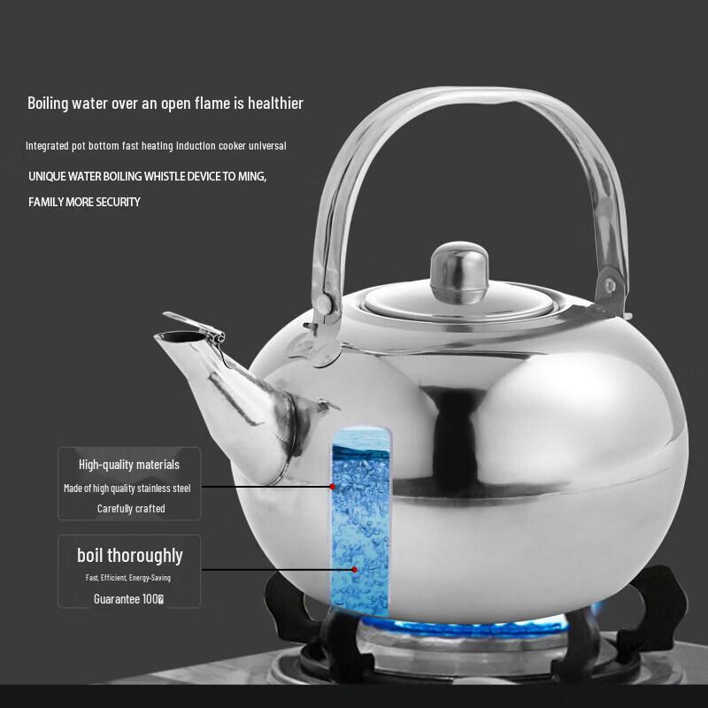 UOSO Thickened Stainless Steel Teapot with Glass Filter