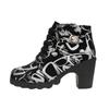 Autumn Winter Plus Size Women's PU Printed Graffiti Thick Soled Snow Boots Comfortable Warm Round Headed Short Tube Martin boots 36-42