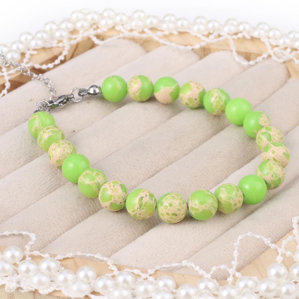 Nový styl Dámský náramek Přírodní kámen Emperor Stone Korálky 8X8 MM Přívěsky pro ženy Romantický dárek k narozeninám