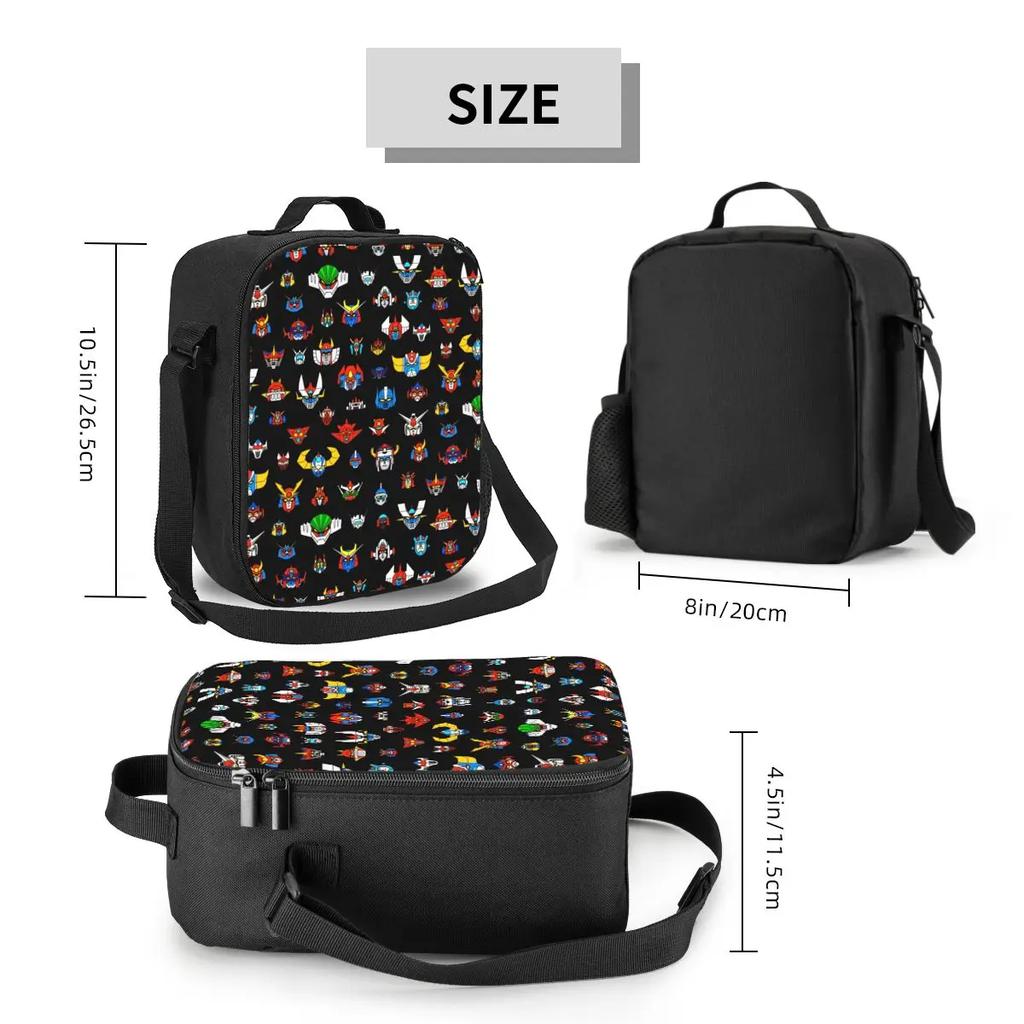 Ufo Robot Logo Insulated Lunch Bag for Women Goldorak Grendizer  Cooler Thermal Bento Box Beach Camping Travel