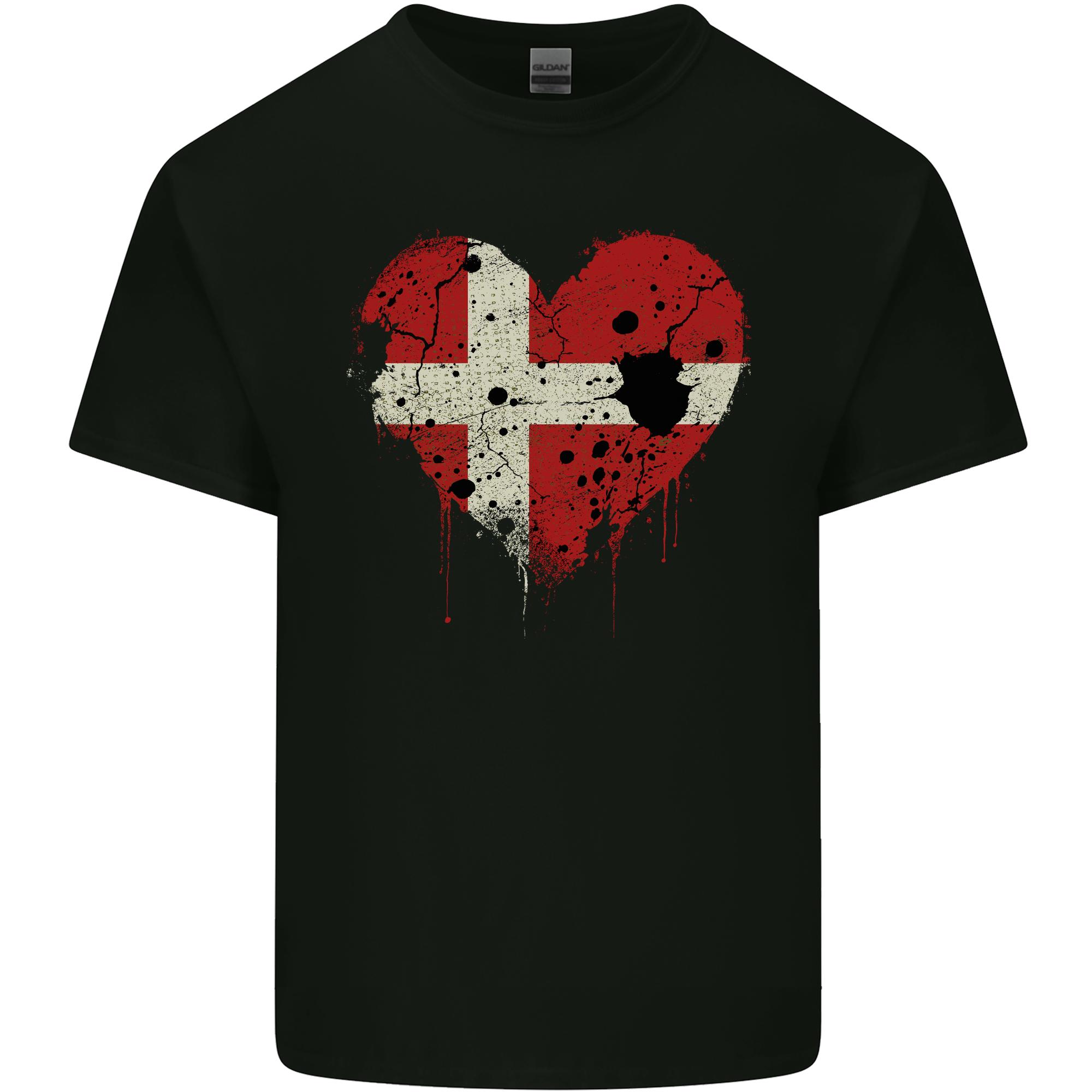Love Denmark Flag Danish Day Football Unisexs Light Cotton TShirt S