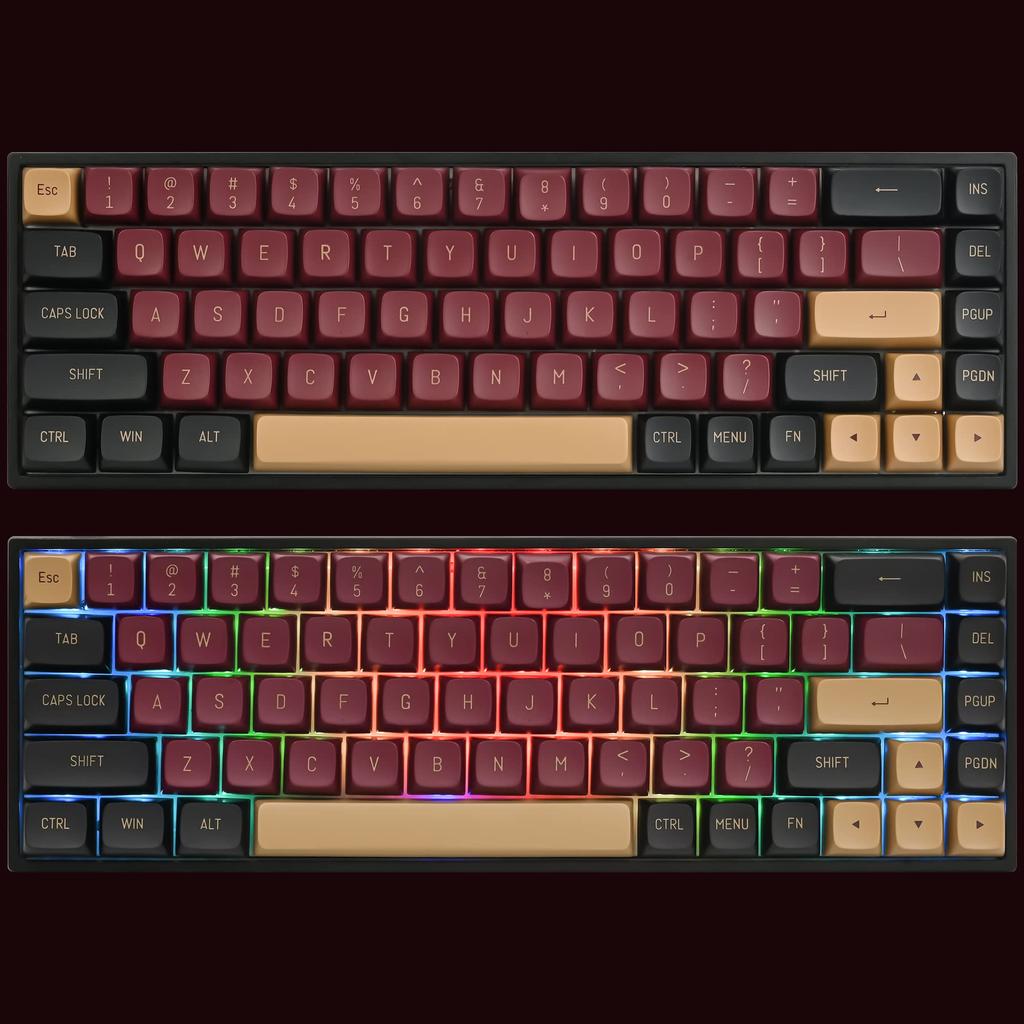 Red Warrior CSA Custom Keycaps, 160-Key Double-Shot Keycap Set for CherryGateron MX Switch 6064GK61 Gaming Mechanical Keyboards