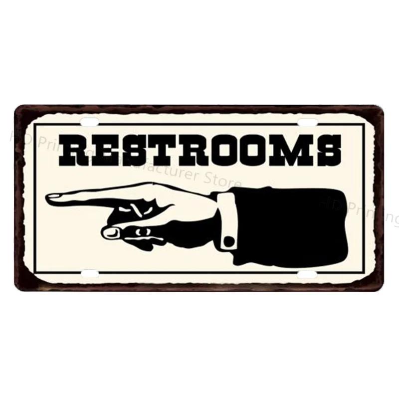 DORA Tin Sign OPENCLOSED Free WIFI License Plate Store Wall Decor Restrooms Tin Sign Vintage No Smoking WC Metal Sign Painting Plaques Poster