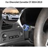 Alloy Car Light Wiper Lever Knob Circle Trim Stickers for Chevrolet Corvette C7 2014-2019 Car Dashboard Bright Adjustment Head Lever Trim (Blue)