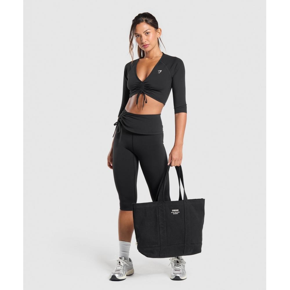 Gymshark Ruched Capri Leggings Black B9a9m Bb2j