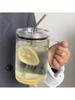 1pc 400/1000ml Smoothie Cup with Straw, Heat-resistant Juice Drink Cup, Large Capacity Water Bottle for Family and Outdoor Use