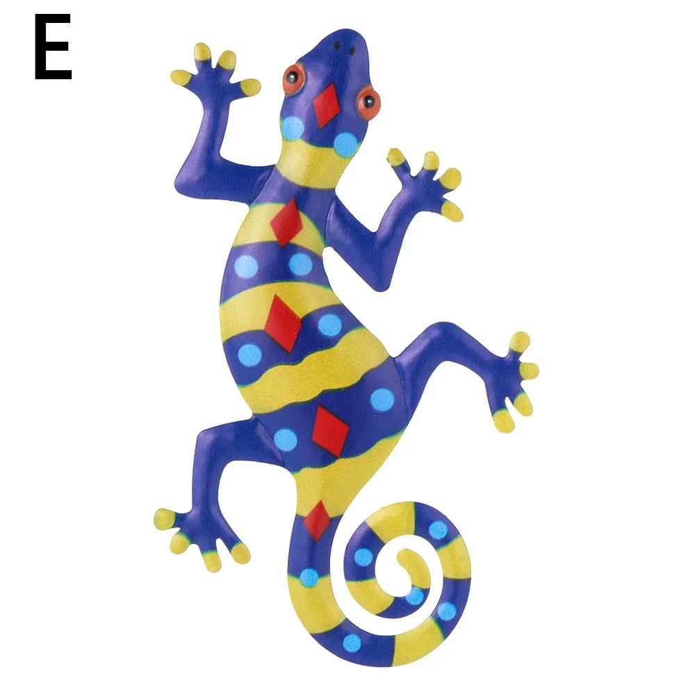 Metal Gecko Wall Decor Art Craft Inspirational Sculpture Hang Indoor Outdoor Home Garden Bedroom Office Landscape Decoration