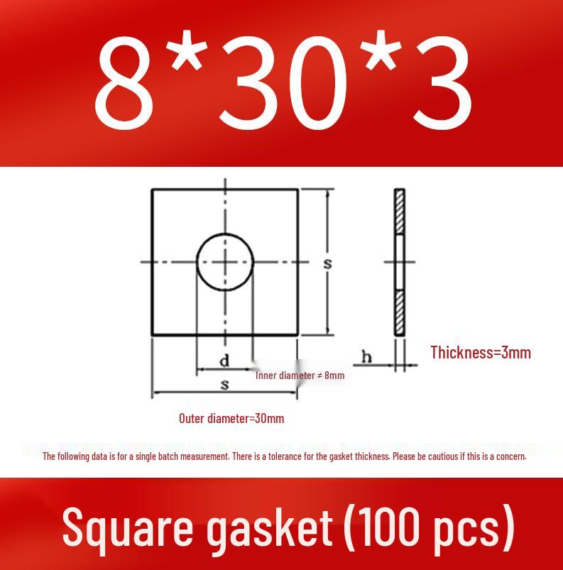 Thick Galvanized Square Iron Washer with Hole for M6-M24 Curtain Wall Use