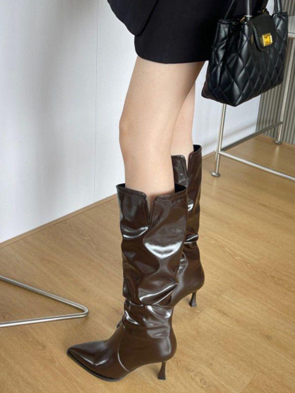 But Knee Boots Thin Heel Pointed High Boots 2025 Autumn New Thin Boots Long Boots Sleeve Boots Do Not Drop