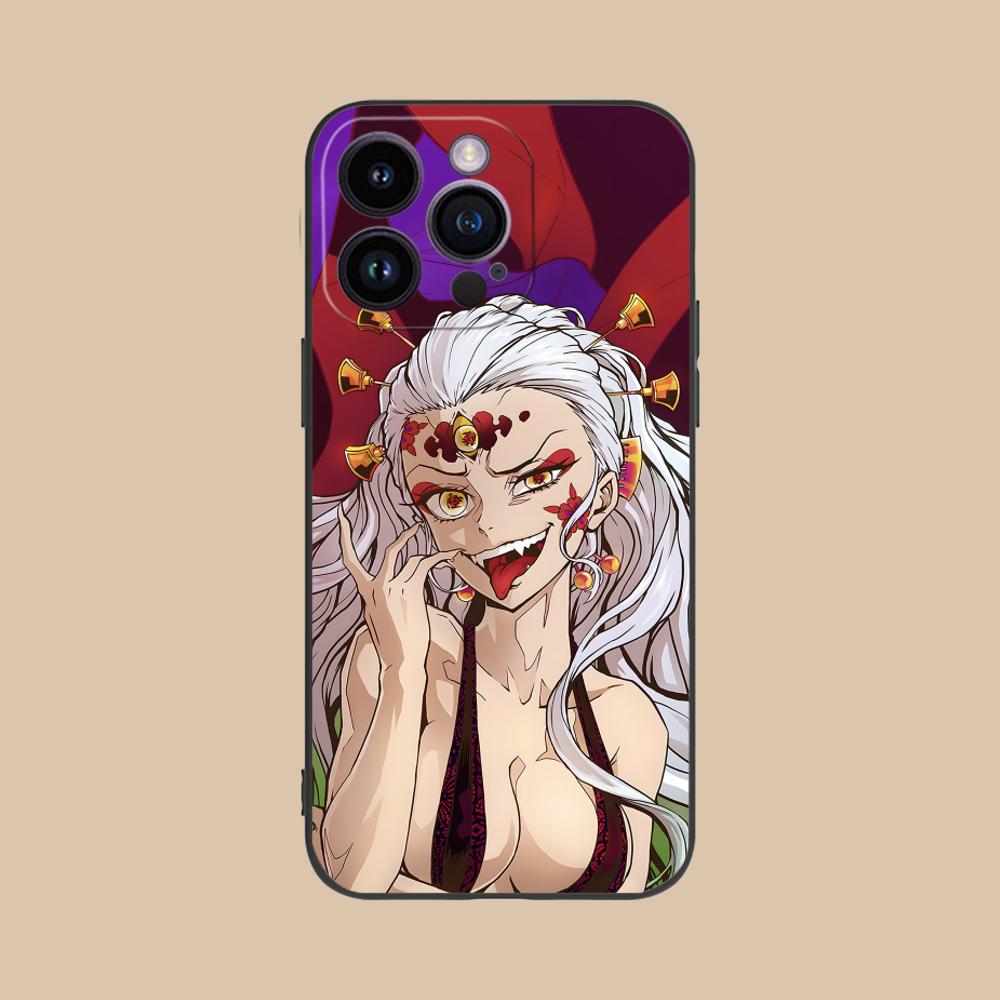 Demon Slayer Daki Gyutaro Phone Case for iPhone 16 15 14 13 12 11 X XR XS 8 7 Pro Max Plus Mini Black Cover Cellphones Pretty