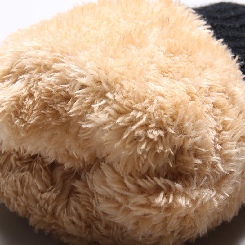 Double Layered Thickened Velvet Gloves Winter Touch Screen Gloves Cold Resistant and Warm Plush Men's Knitted Gloves