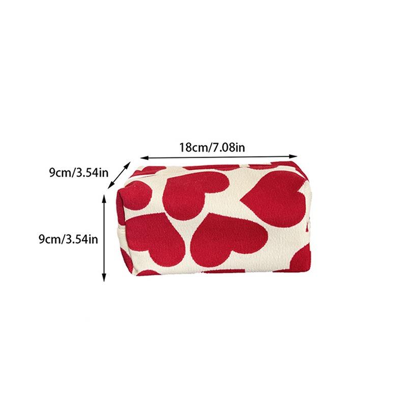 Corduroy Heart Pillow Bag Cosmetic Bag Cute Skincare Storage Bag