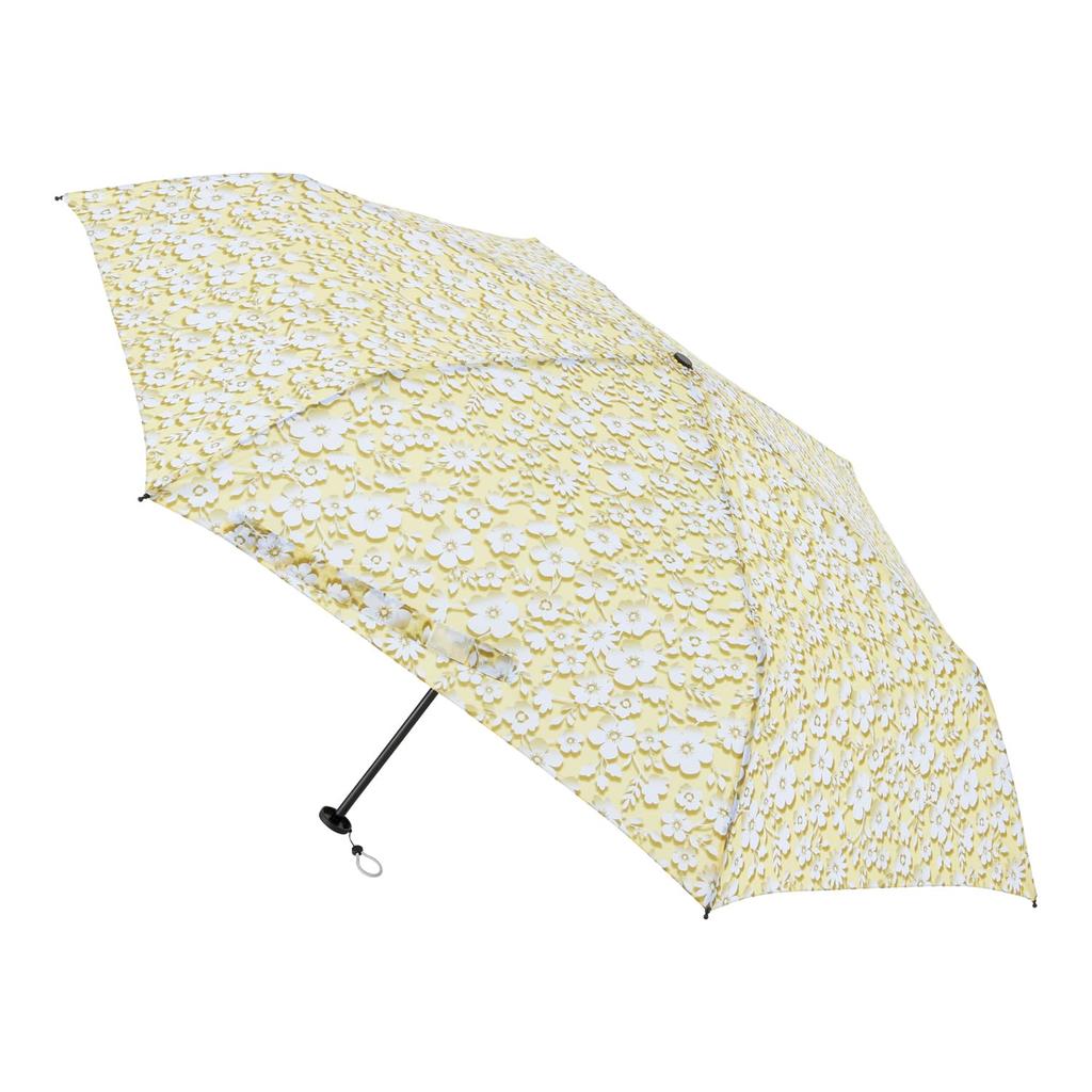 urawaza Folding Folding Manual Floating Flower UV Lemon Yellow 3-Second Umbrella, Slim, Umbrella, Opening, Large, Wide, Water-Repellent, Design,
