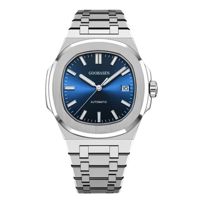 Cooperson's hoogwaardige waterdichte en ultradunne herenhorloge datum imitatie mechanisch horloge