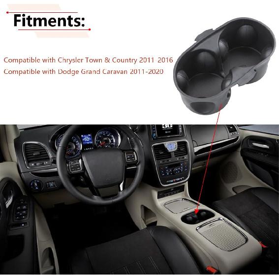 RLB-HILON Cup Holder Ert Divider Compatible With Dodge Grand Caravan 2011- Year, For Chrysler Town & Country 2011-2016 Year, For 1WV70DX9AA