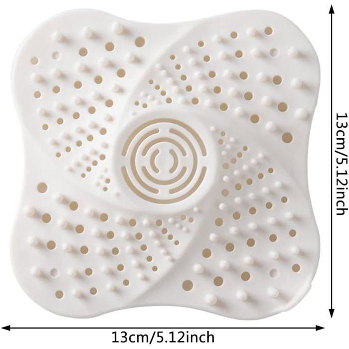 Bouchon de drain douche - AIMOONSA - Lot 2 - Silicone PVC - 13 x 13 cm - Ventouse anti-cheveux