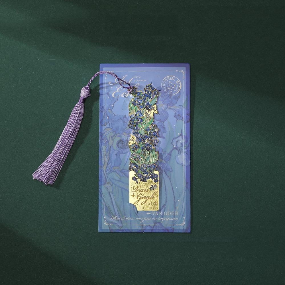 Подарок студенту Металлическая закладка для книг Картина маслом Знак пагинации Творческий зажим для чтения Iris