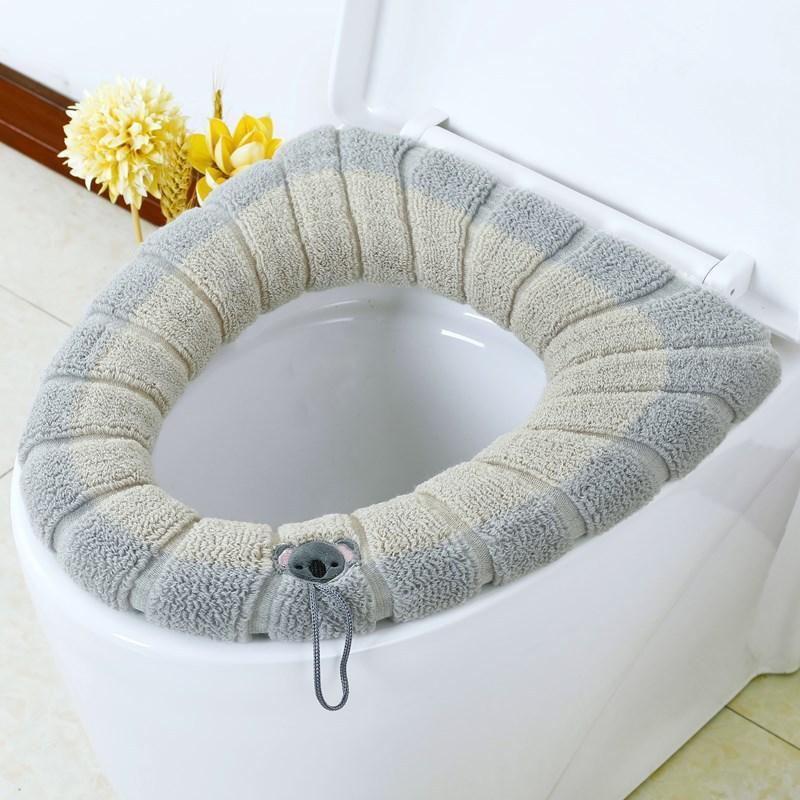 1pc WinterWarmth Toilet Seat Covers - Soft Thick Warm Cushion with Removable & Easy-Clean Design, Portable for Home, Dorms