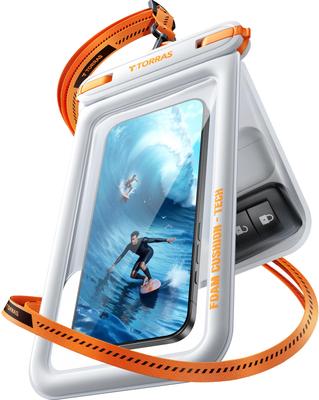 TORRAS Waterproof Smartphone Case IP68 Certified Small Item Storage Floating Neck Strap with Facial Summer Essential for the Hot and Compatible with