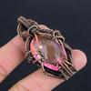 Pink Kunzite Pendant Gemstone Jewelry, 999 Copper Wire Wrapped Pendant, Handmade Jewelry Birthstone Pendant, Gift For Him