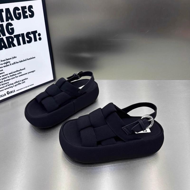 Thick-soled Cool Slippers Summer New Woven Outer Wear Versatile Soft-soled Sports Beach Shoes