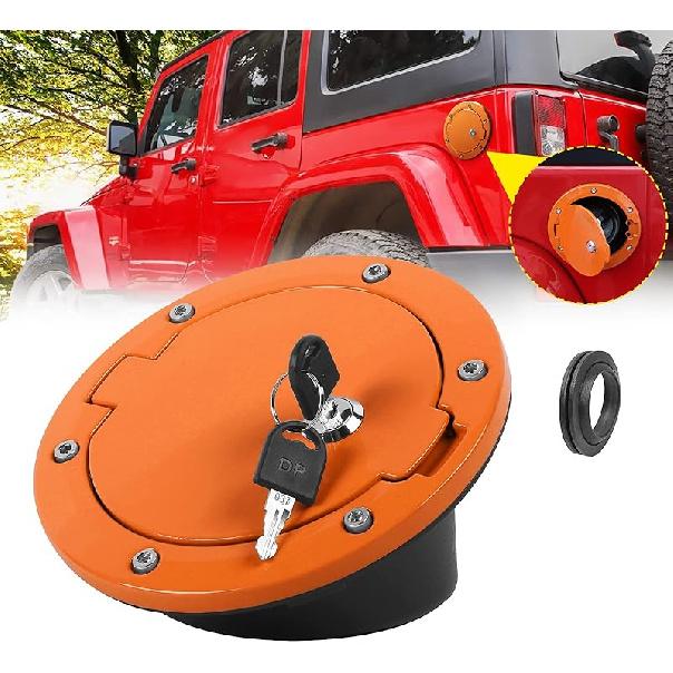 Fuel Door Cover JeCar Locking Gas Cap Cover For 2007-2018 Jeep Wrangler JK & Unlimited