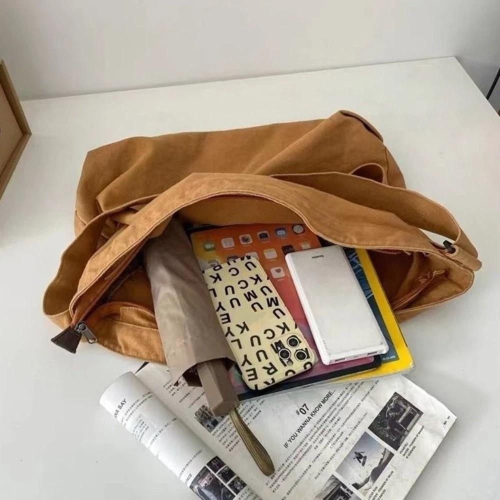 Large Capacity Canvas Crossbody Bag Thickened Sturdy Tote Bag Fashion Women's Shoulder Bag Student