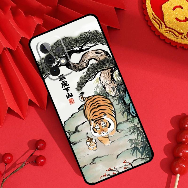 Cartoon Fat Tiger Case For Samsung Galaxy M55 M35 M15 M11 M12 M13 M14 M06 M16 M36 M56 M31 M53 M32 M52 M34 M54