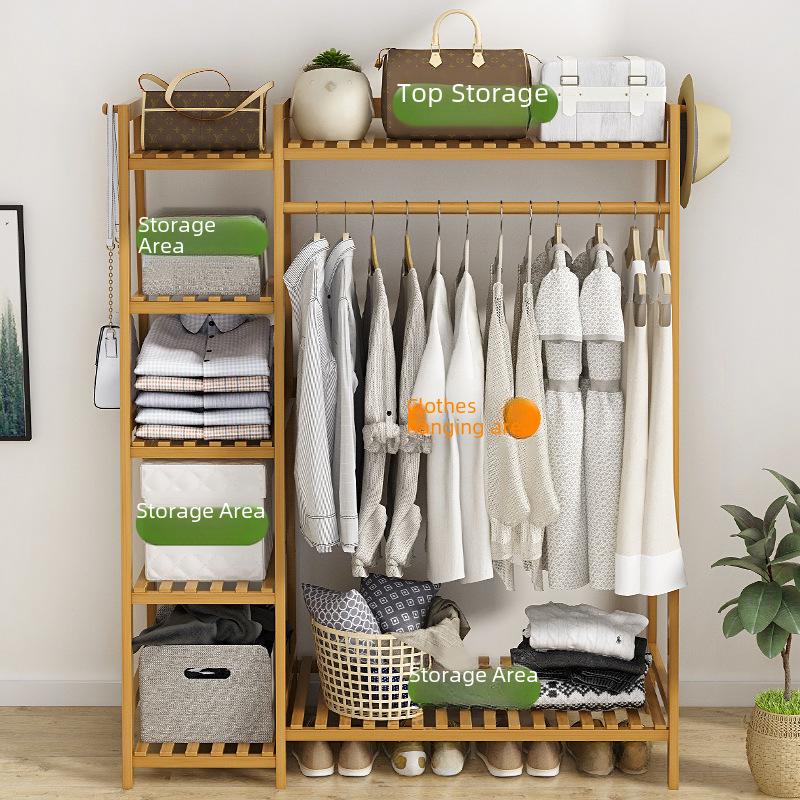 Freestanding Solid Wood Clothes Rack and Hanger