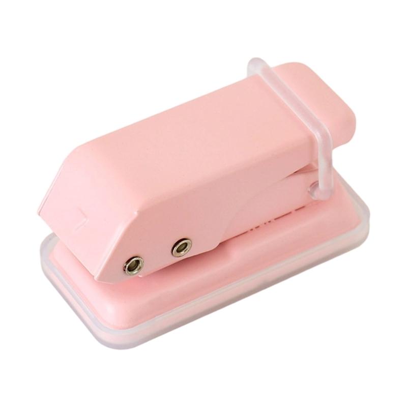 

Handheld Paper Punch Single Hole Metal Puncher Plastic Body For Binders Documents Notebook DIY Projects розовый