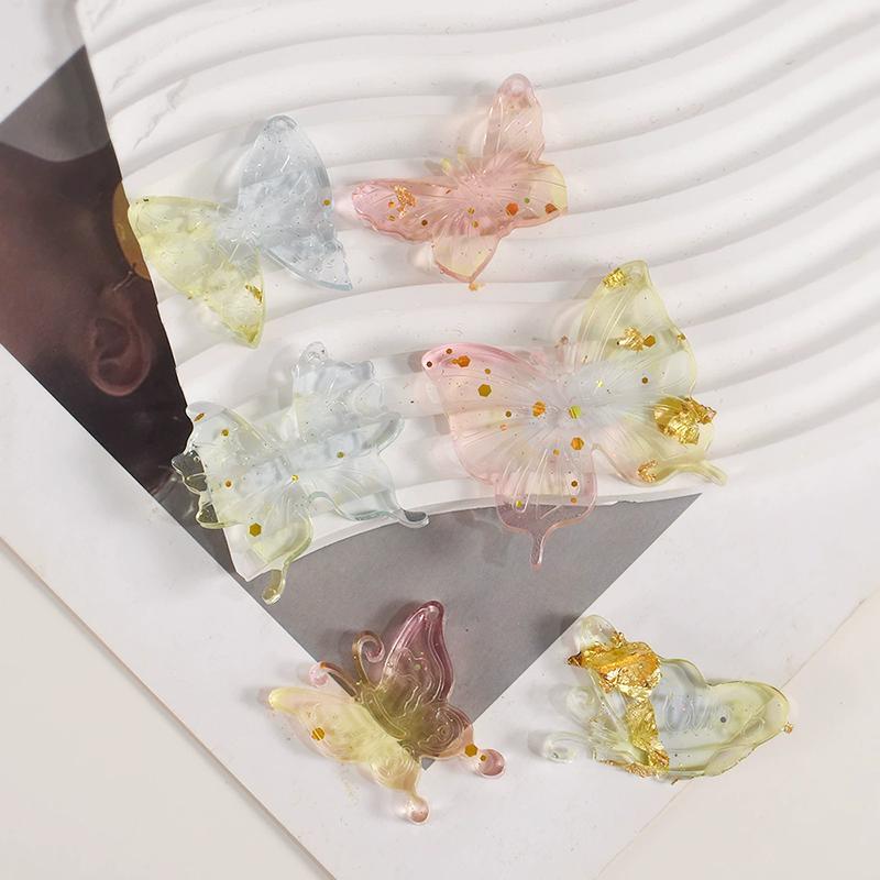 WTEMPO 1set DIY Resin Butterfly Pattern Design Pendant Mold Keychain Silicone Mold Wardrobe Aroma Diffuser & Tag & Earrings Crafts Making Mold