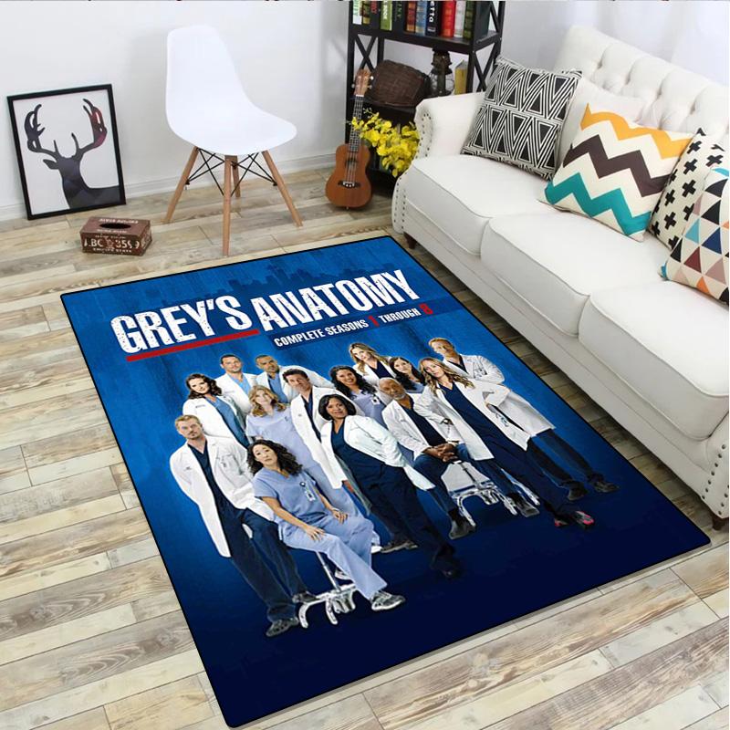 1Pc Grey's Anatomy Print Rug - Home Decoration Carpet For Living Room Bedroom Flooring Computer Chair Area Rug
