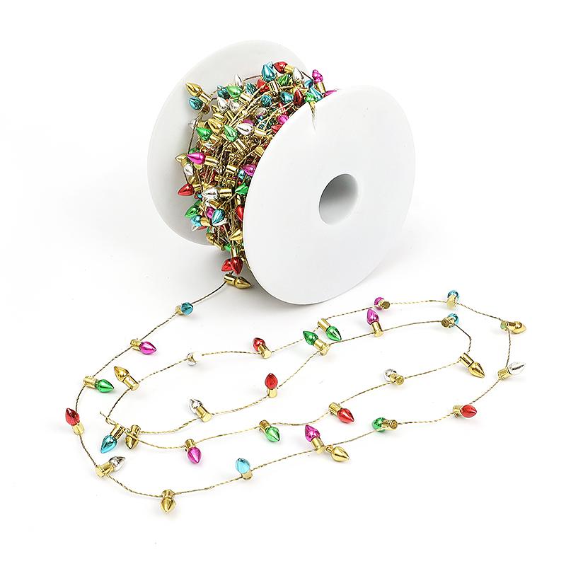 5/10Meters Christmas Garland Colorful Fake Bulbs Fairy Light String Xmas Tree Ornaments Home Decoration 2025 New Year DIY Gifts