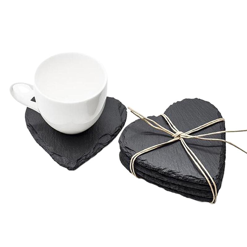 Table Coaster Japanese Style Reusable Slate Stone Drink Coaster Decorative Kitchen Tea Cup Mug Heat Resistant Rock Coaster