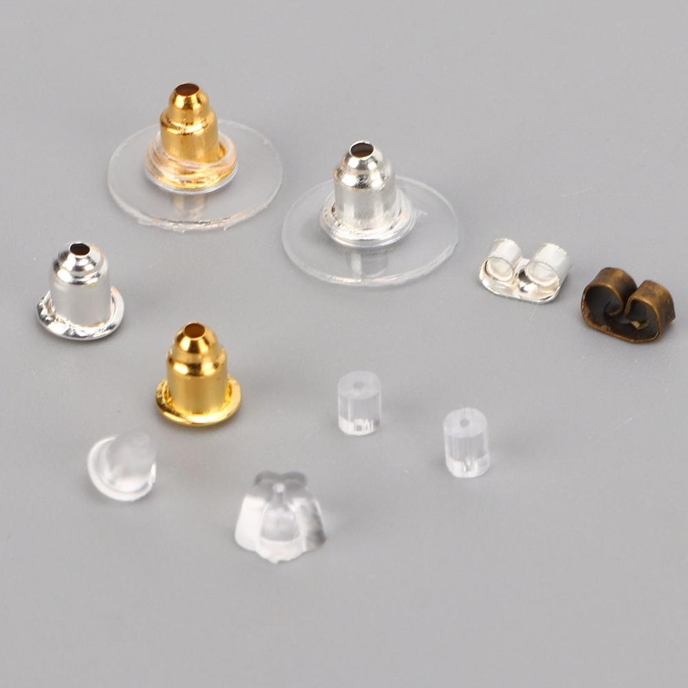 1040PCS Durable Silicone Earring Backs Metal Earring Backings Pierced Earing Backs  Droopy Studs