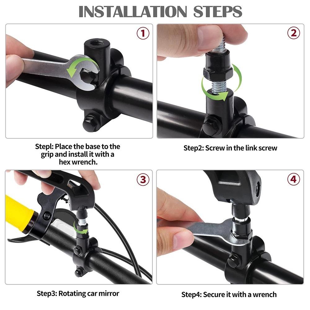 1 st Cykel Backspegel Reflektor Justerbar Roterbar Styrmonterad Spegel Klar Backspegel Elscooter Cykling Cykel Tillbehör