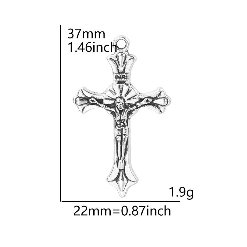 6pcs Religious Metal Retro Silver Color Cross Pendant Charms For Jewelry Making Bulk Christ Jesus Pendants DIY Necklace Earrings