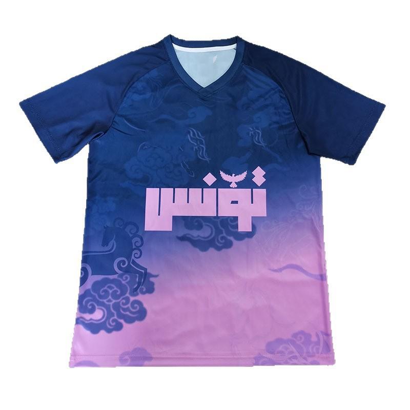 Mens Bamboo Fiber Short Sleeve Soccer Jersey Adult Football Training Match Wear In Purple Blue Pink Light