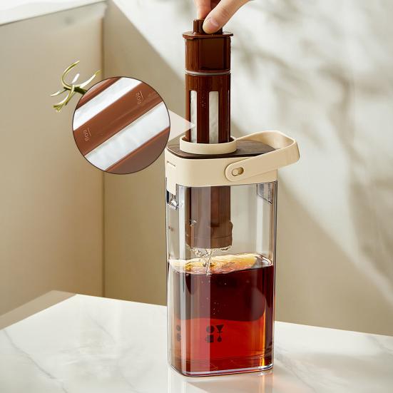 Macchina per Caffè Cold Brew, Brocca Cold Brew da 1000 ml con Coperchio, Caraffa Termoresistente per Tè Freddo per Frigorifero, Pentola Cold Brew Portatile per Casa