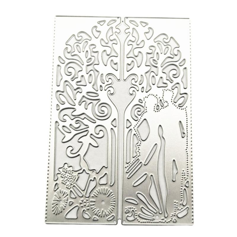 Deschide Închide Închidere dreptunghiulară Pastă de nuntă Șablon de metal pentru tăiere în relief pentru ștampile de hârtie DIY pentru albume de albume pentru decorarea artizanală în relief