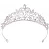 Popular Alloy Electroplated Thick Silver Inlaid Rhinestone Headband Wedding Jewelry Headdress Wedding Dress Accessories Stage Catwalk Crown for Women