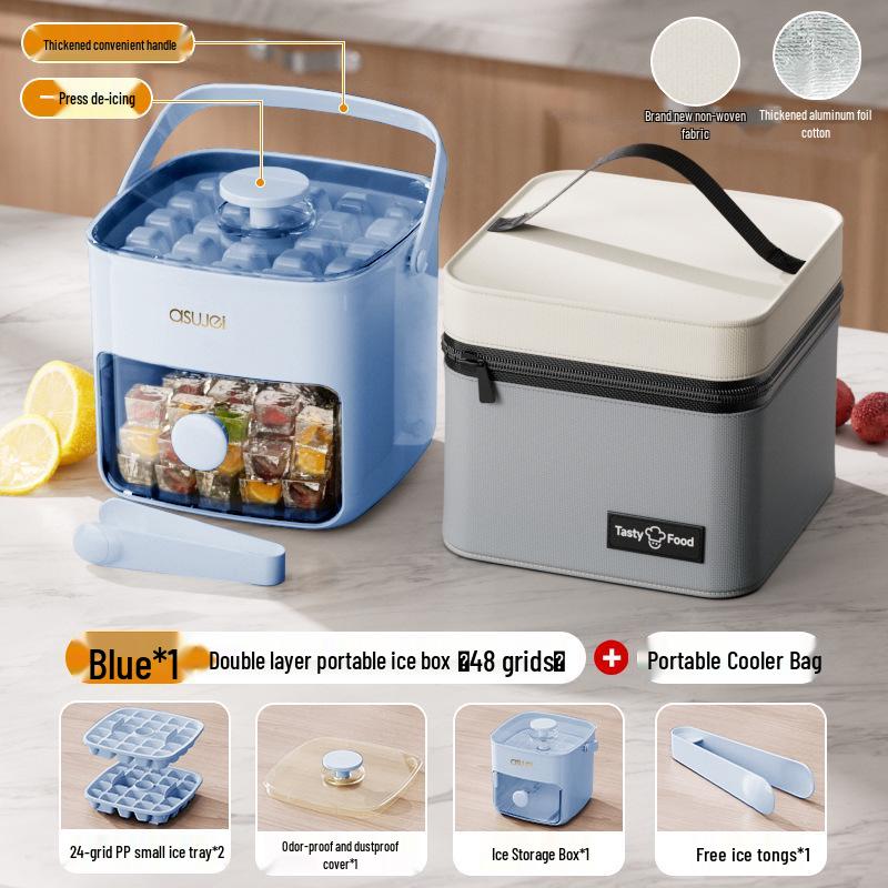 Molde de Bola de Gelo de Grande Capacidade - Caixa de Armazenamento de Gelo Doméstica de Grau Alimentar