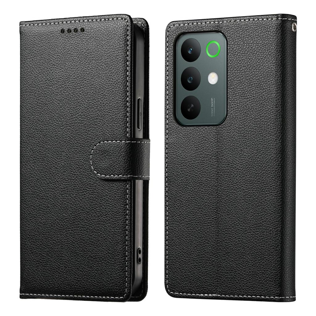 Für Realme C85 5G Hülle Magnetischer Verschluss Litschi-Textur Leder Geldbörse Handyhülle mit Armband