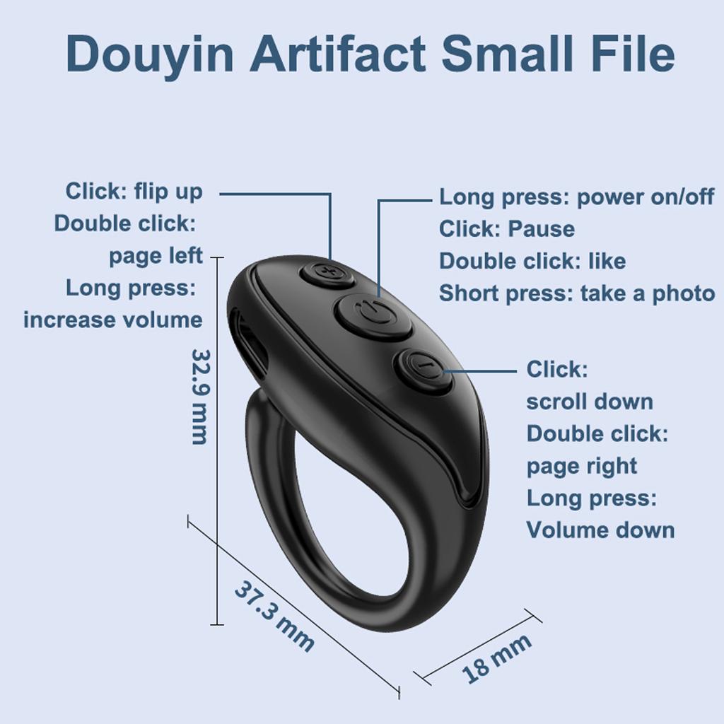 Remote Control Page Turner Rechargeable Portable Camera Video Recording Remote Control for Home Outdoor White DC5V