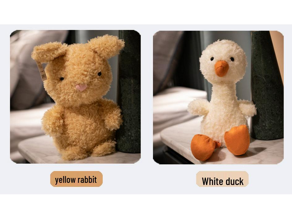 British Curly Animal Series: Cartoon Pig Plush Comfort Doll for Kids