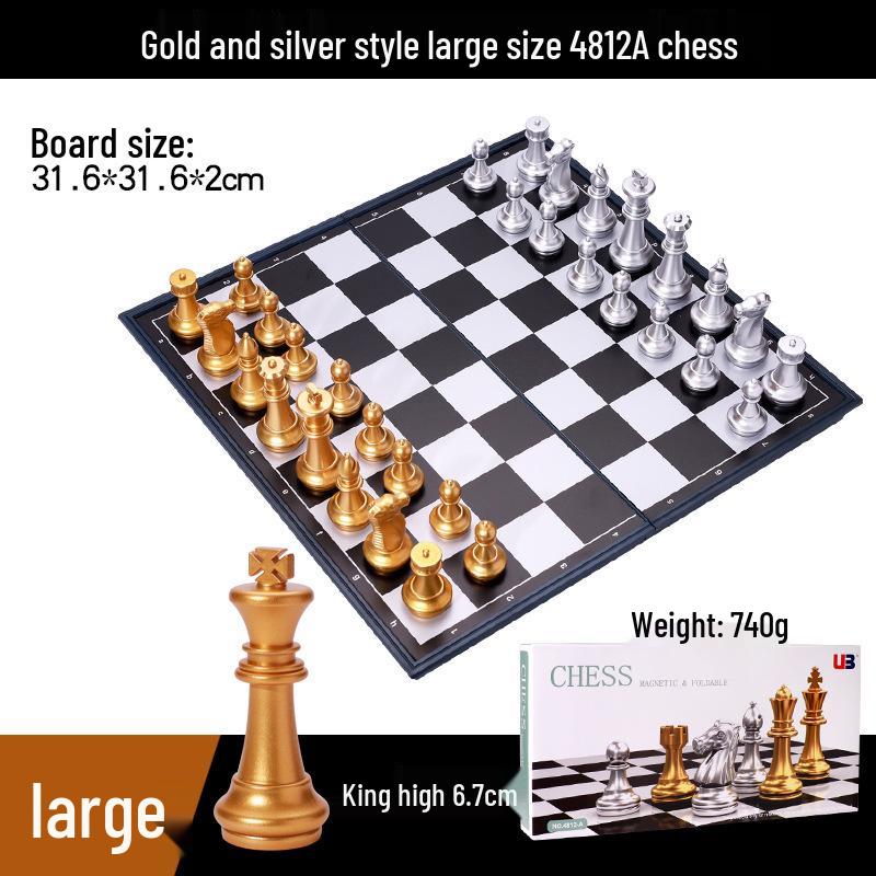 UB Magnetic Chess Set - Folding Chessboard for Beginners (Large & Medium Sizes)