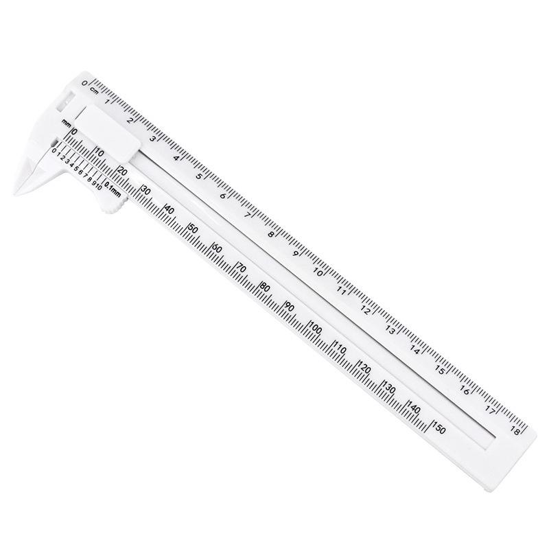 Dual-Scale Vernier Caliper, 0-150mm, Plastic Antique Student Measuring Tool белый